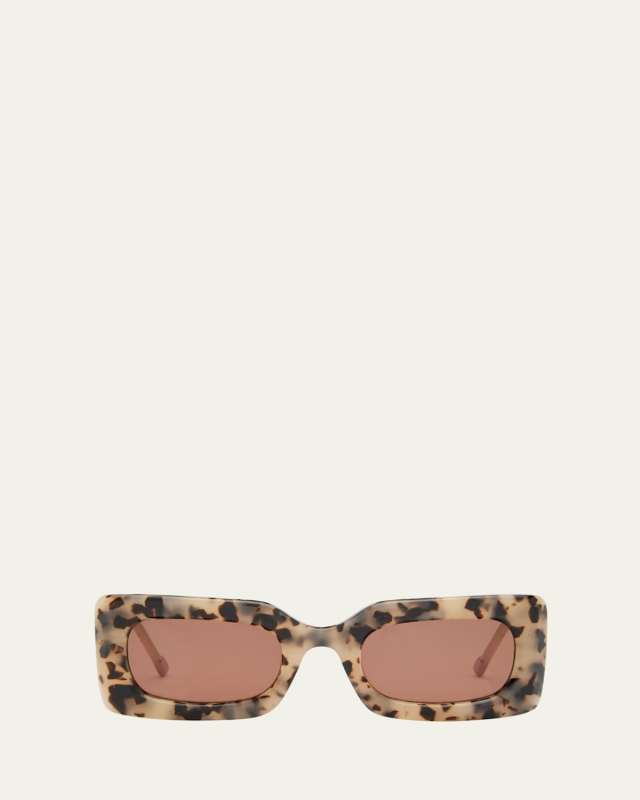 DAMNEDEST Tortoise Acetate Rectangle Sunglasses